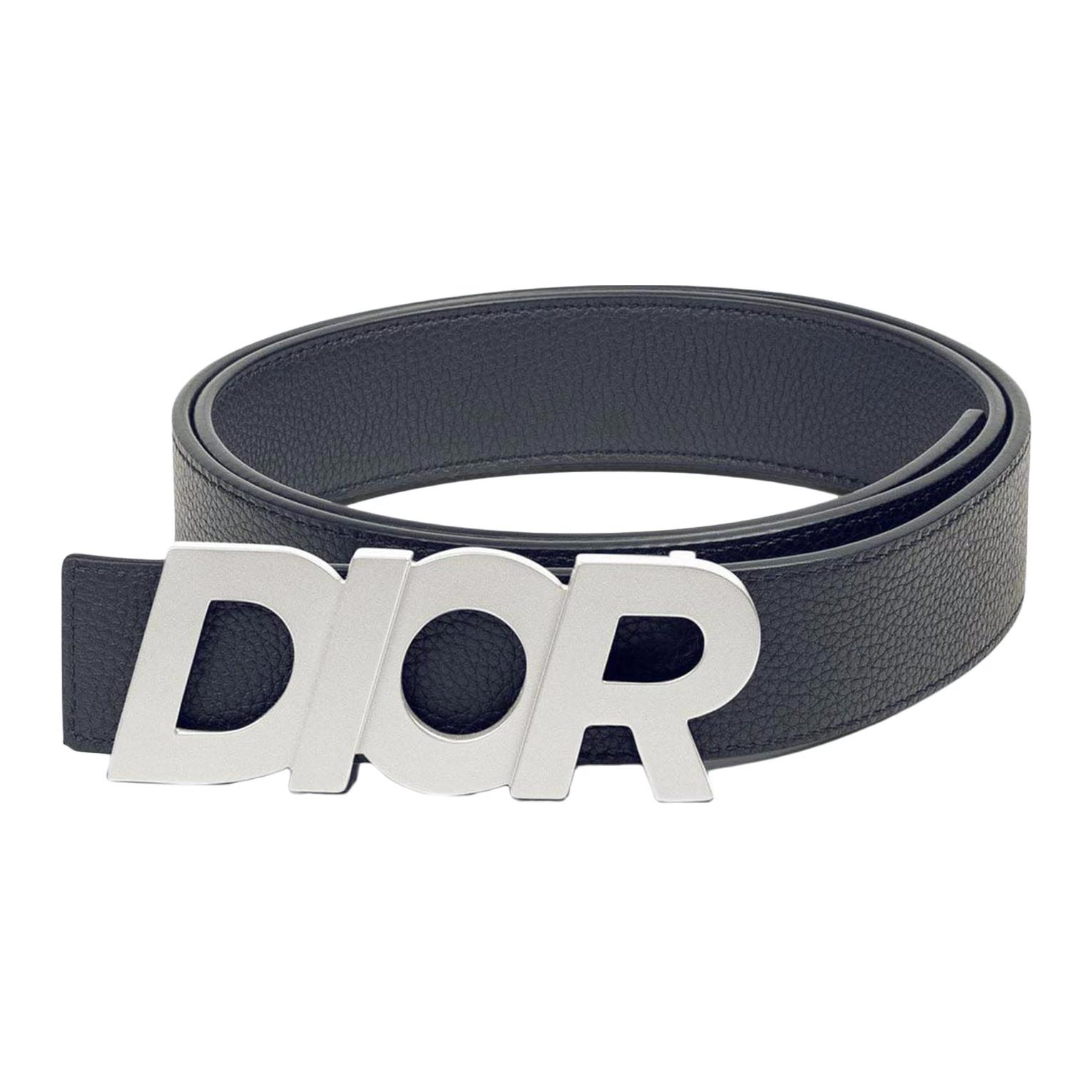 Dior Smooth Buckle Leather Belt Blue — фото 3