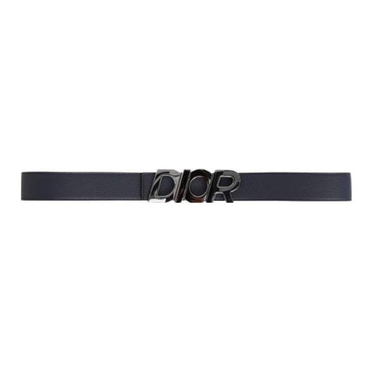 Dior Smooth Buckle Leather Belt Blue — фото 2