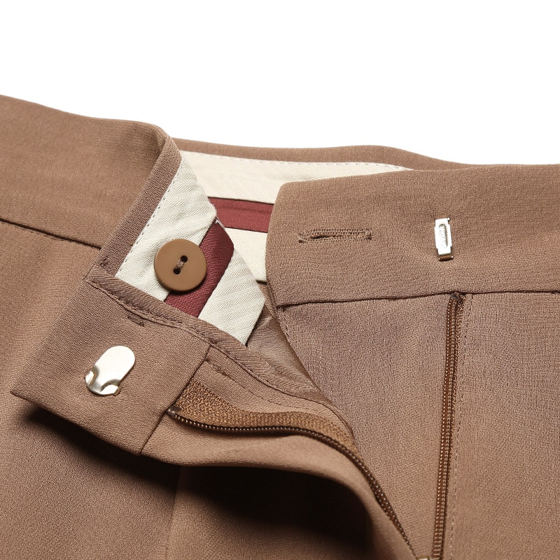 MaxMara Gerry Straight Leg Trousers Brown — фото 1