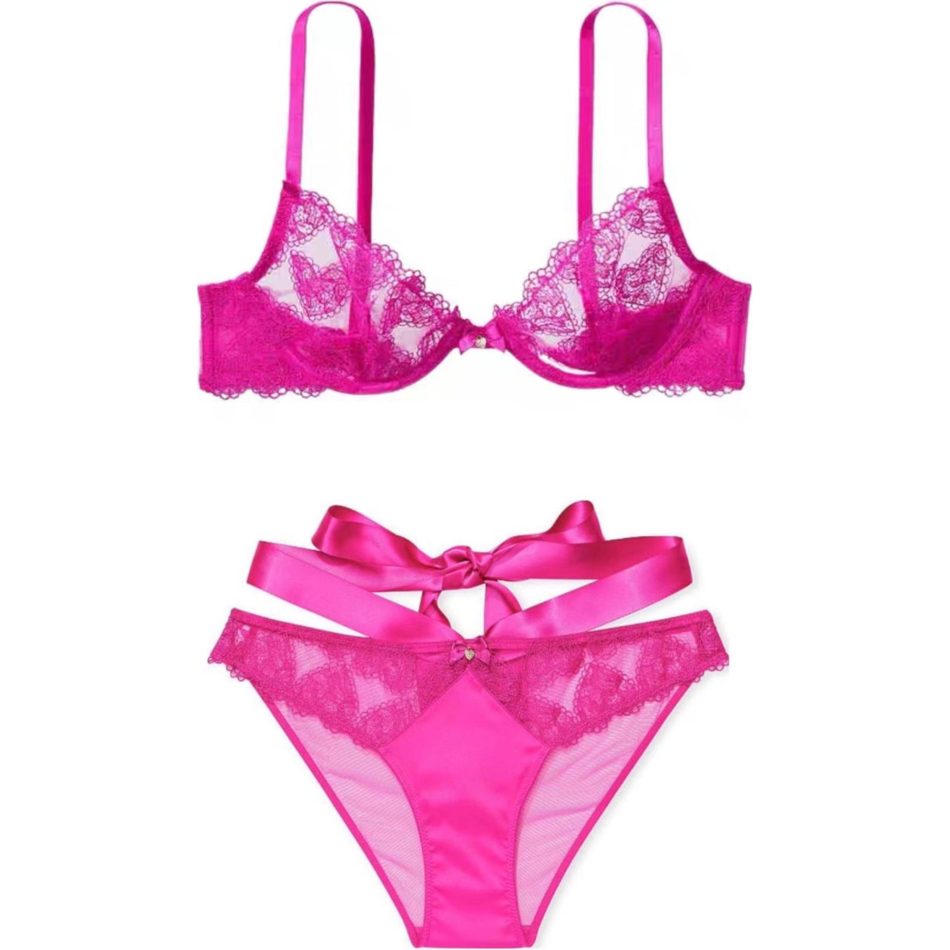 Victoria'S Secret V Bra Set Pink