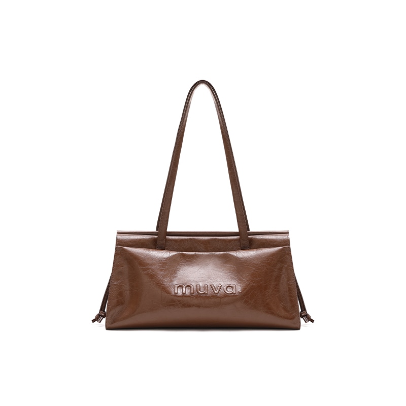 Muva Vintage Leather Shoulder Bag Large Cherry Red — фото 4