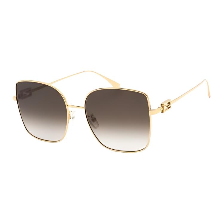 FENDI/芬迪 Fendi Square Sunglasses Gold