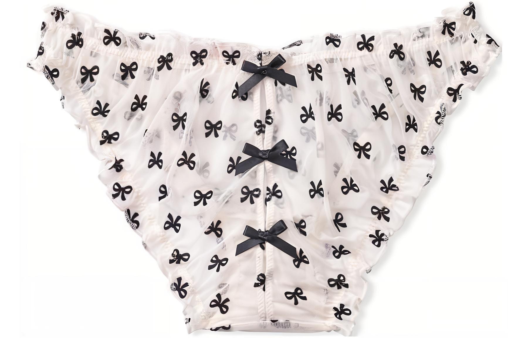 Victoria's Secret Bow Print Mesh Briefs