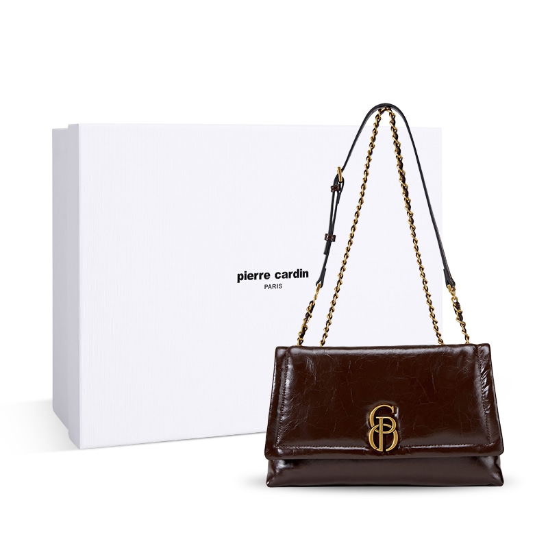 PIERRE CARDIN/皮尔卡丹 Pierre Cardin Vintage Waxed Leather Shoulder Bag