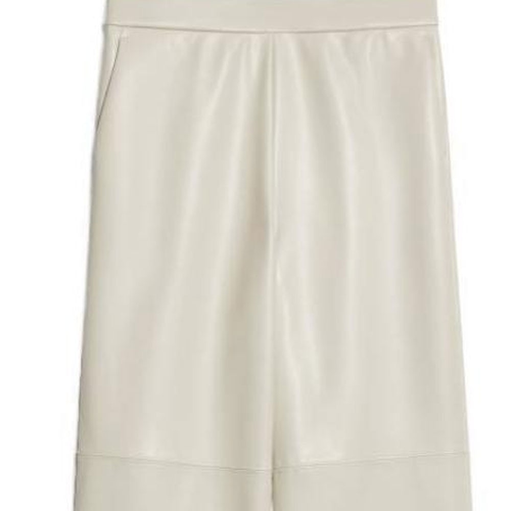 MaxMara Luciana Coated Fabric Trousers White — фото 1