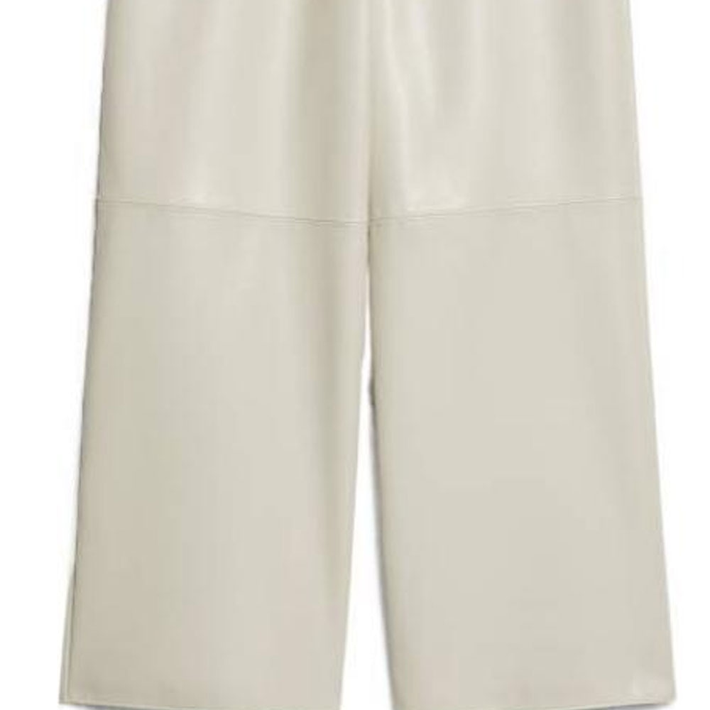 MaxMara Luciana Coated Fabric Trousers White — фото 2