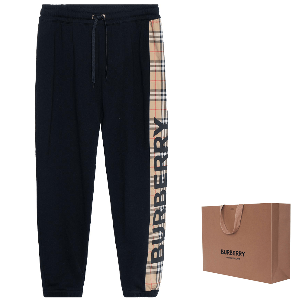 Burberry Check Jogger Pants Black — фото 6