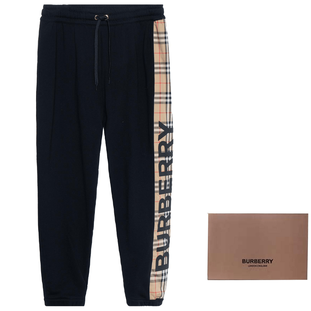 Burberry Check Jogger Pants Black — фото 7