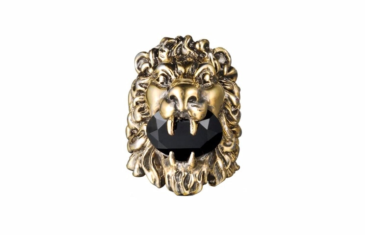 GUCCI/古驰 Gucci Crystal Lion Head Ring