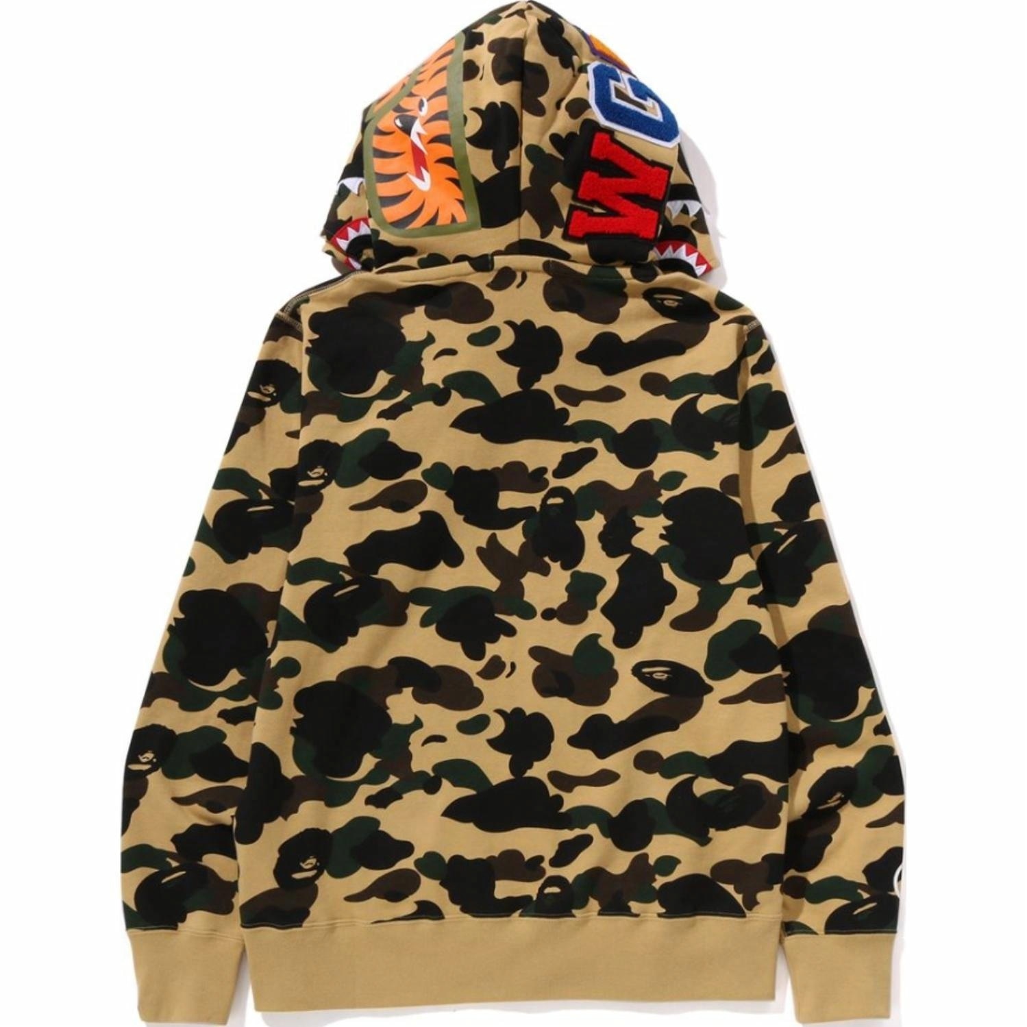 A BATHING APE BAPE SS25 Camo Shark Double Zip Hoodie Green — фото 1