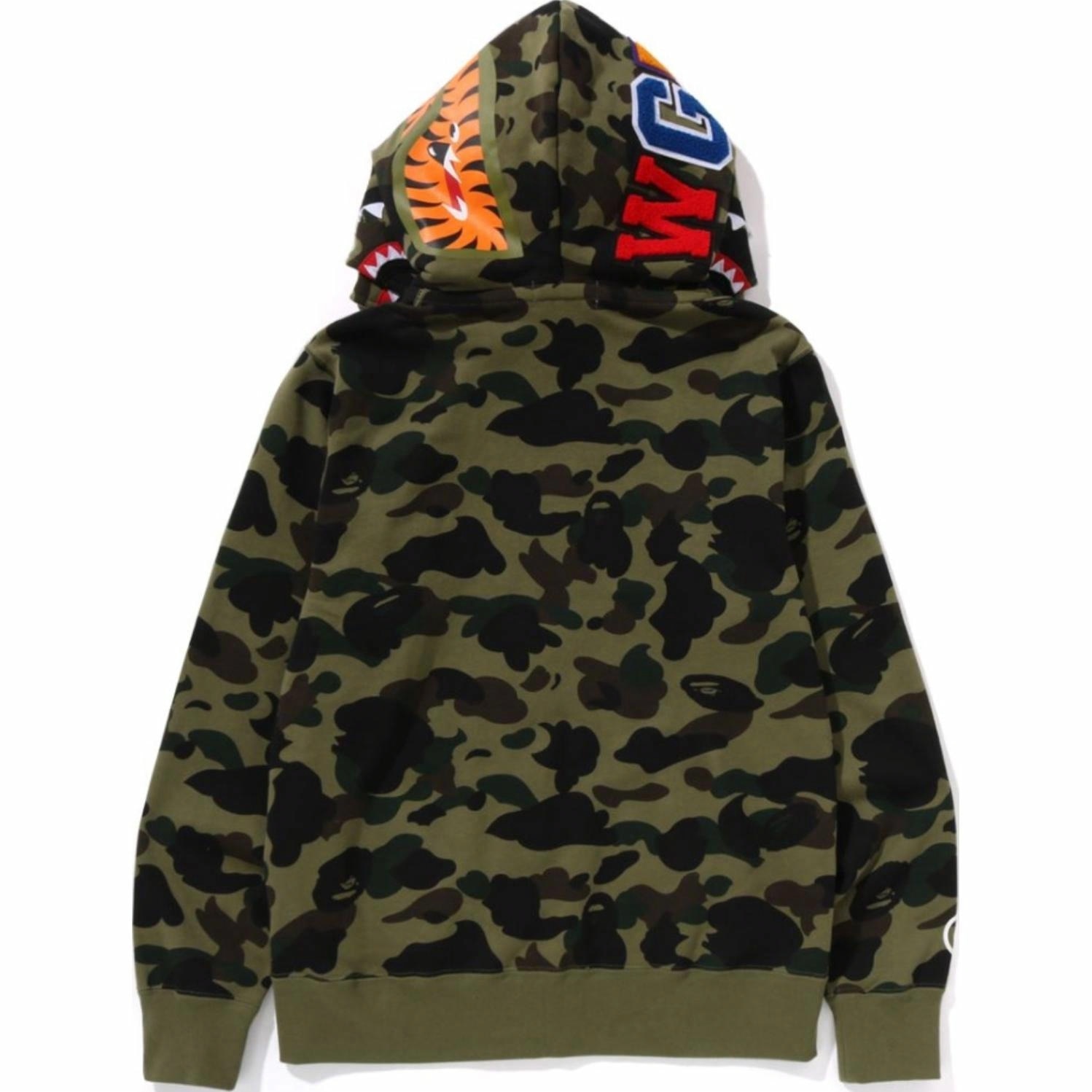 A BATHING APE BAPE SS25 Camo Shark Double Zip Hoodie Green — фото 6
