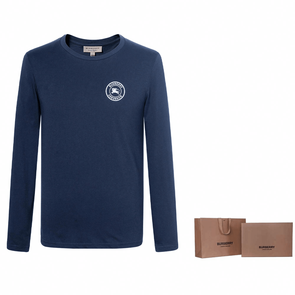 Burberry Logo Crewneck Long Sleeve Tee Navy — фото 8