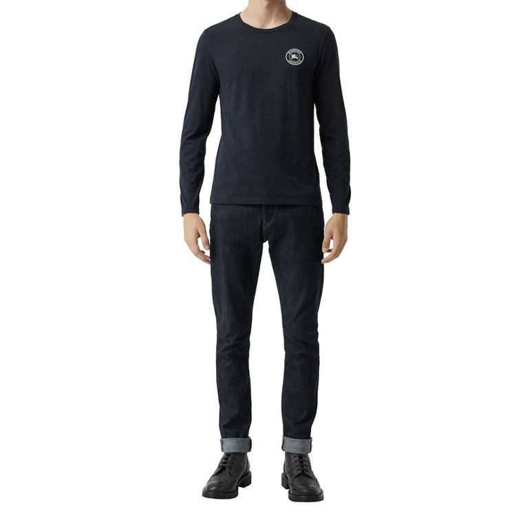 Burberry Logo Crewneck Long Sleeve Tee Navy — фото 3