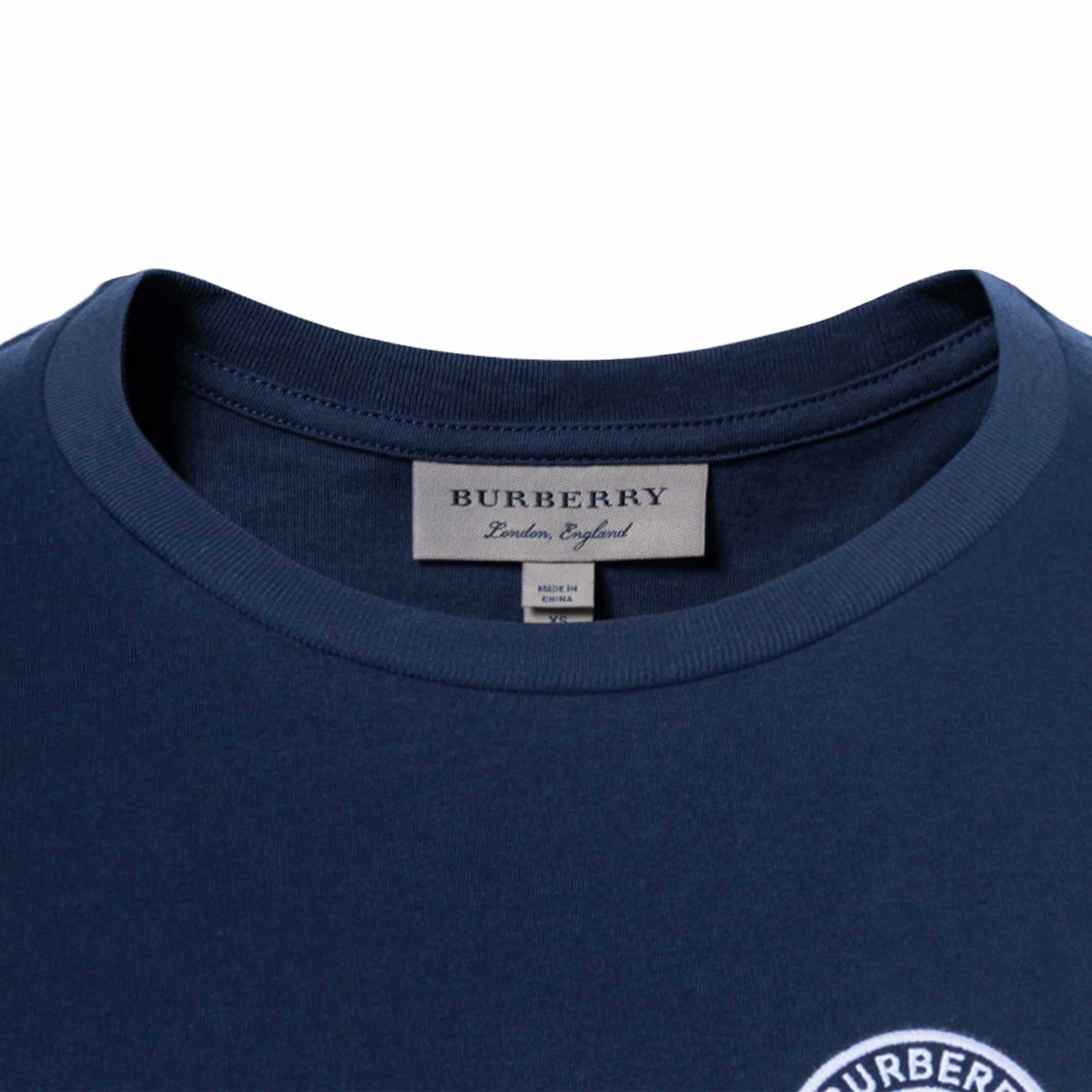 Burberry Logo Crewneck Long Sleeve Tee Navy — фото 4