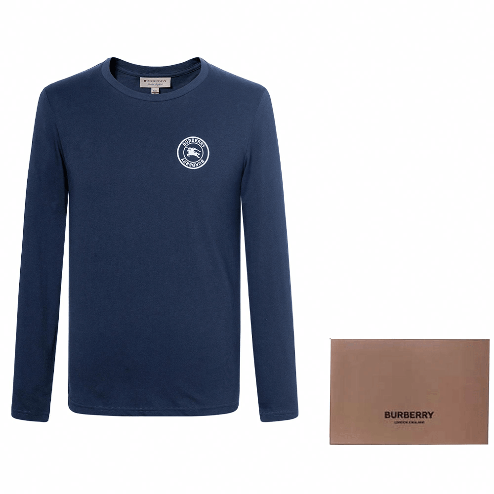 Burberry Logo Crewneck Long Sleeve Tee Navy — фото 7