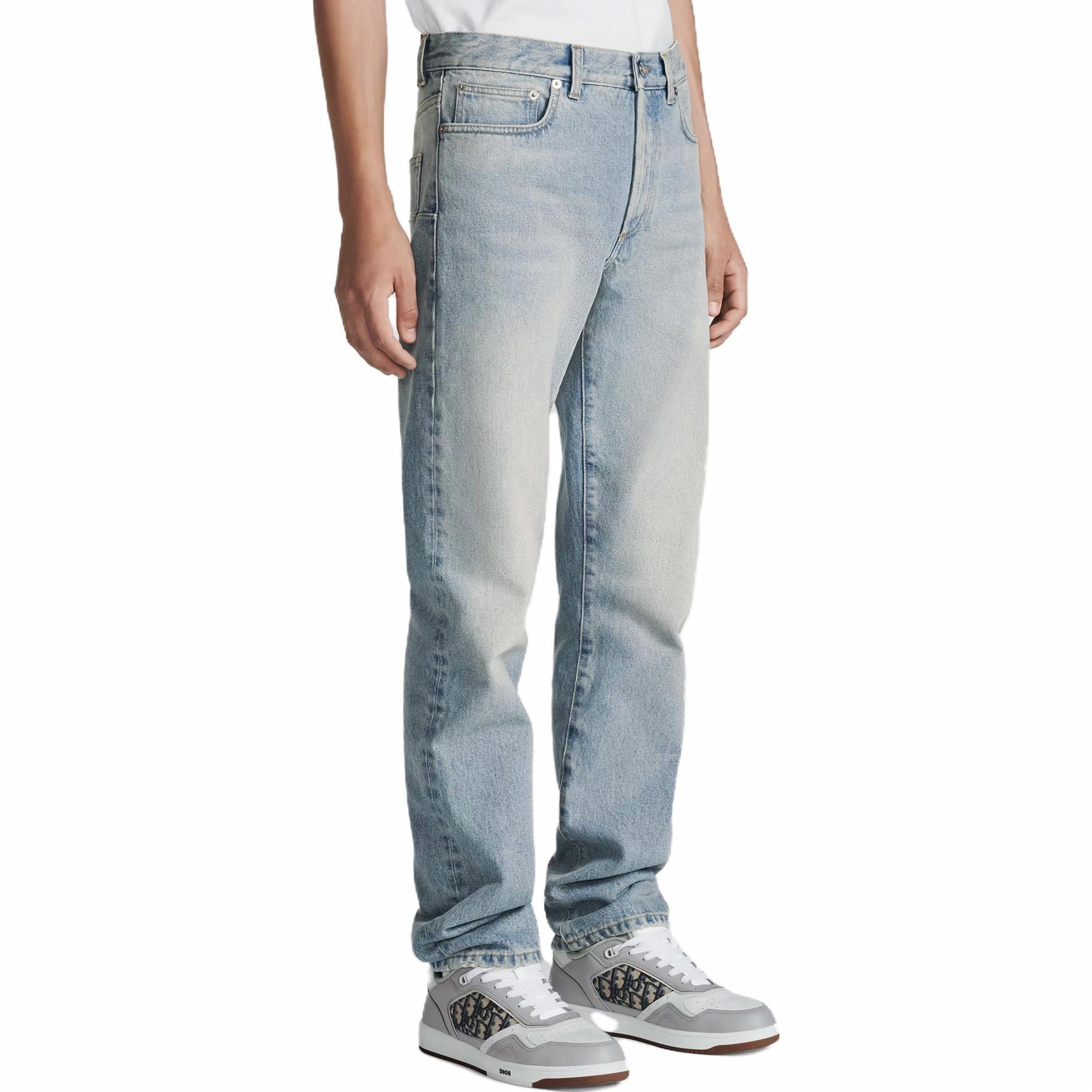 Dior Washed Straight Jeans Light Blue — фото 7