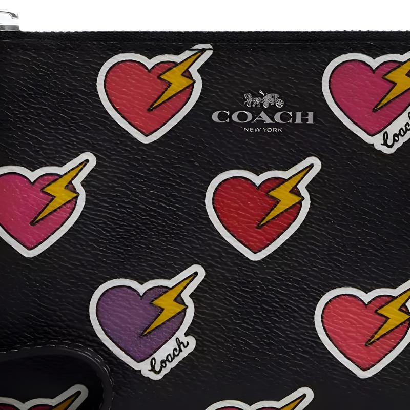 Coach Corner Zip 16 Wristlet Black — фото 4
