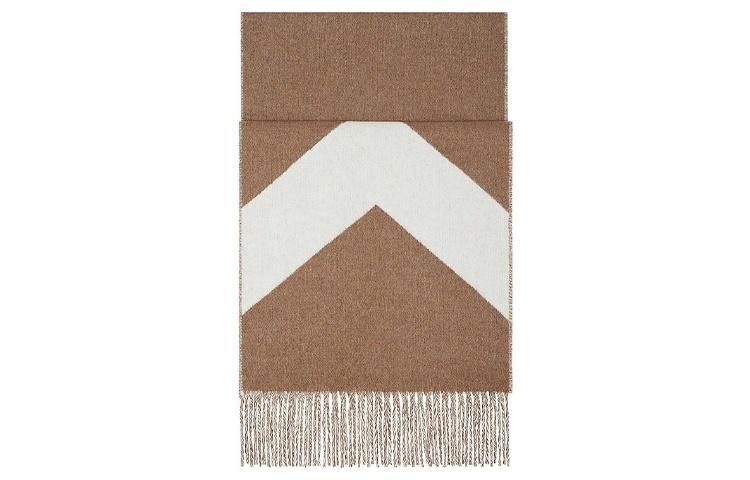 HERMES/爱马仕 Hermes Chevron Cashmere Scarf Beige