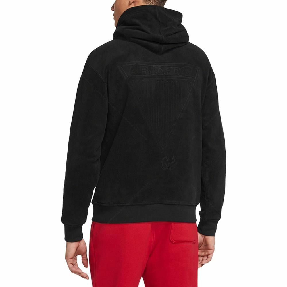 Jordan Logo Embroidered Fleece Hoodie Black — фото 5