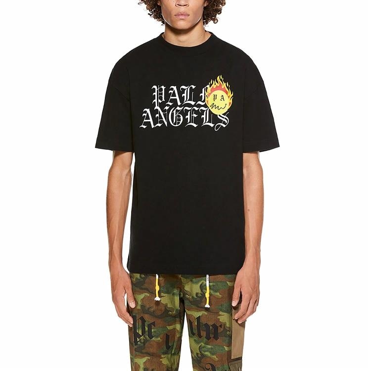 Palm Angels SS21 Burning Smiley Logo T-Shirt Black — фото 2