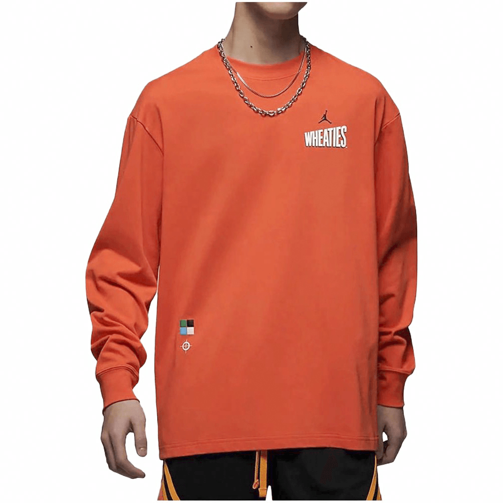 Jordan Logo Crewneck T-Shirt Orange — фото 2