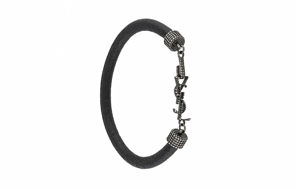 SAINT LAURENT/圣罗兰 Saint Laurent YSL Logo Leather Bracelet