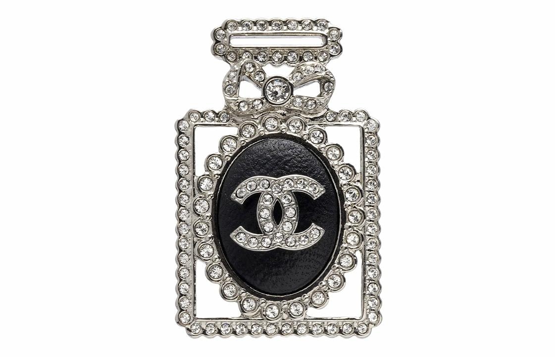 CHANEL Brooch Black/Silver