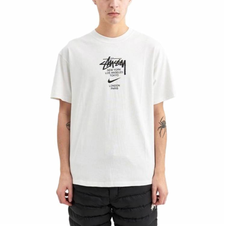 Stussy x Nike Logo T-Shirt White — фото 5