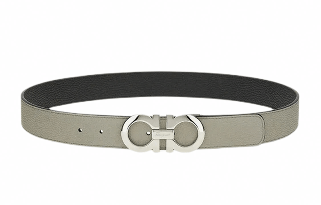 FERRAGAMO/菲拉格慕 Ferragamo Leather Belt Grey