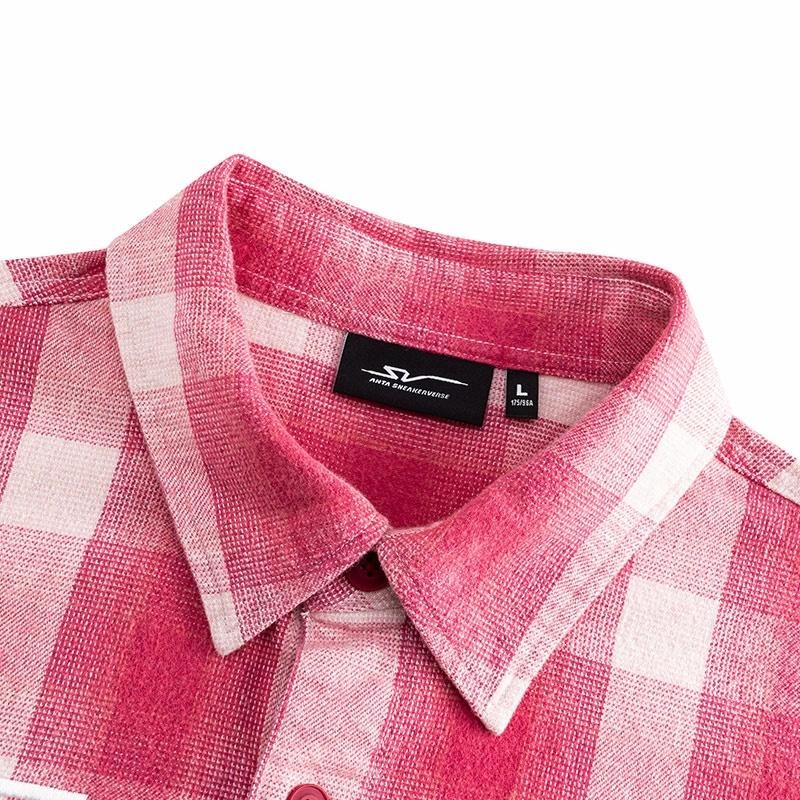 Anta Sneakerverse Anta Lifestyle Plaid Shirt Jacket Red White — фото 2