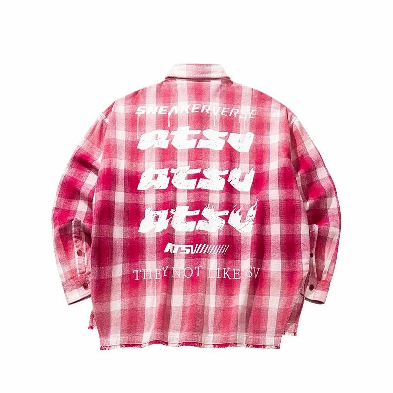 Anta Sneakerverse Anta Lifestyle Plaid Shirt Jacket Red White — фото 1