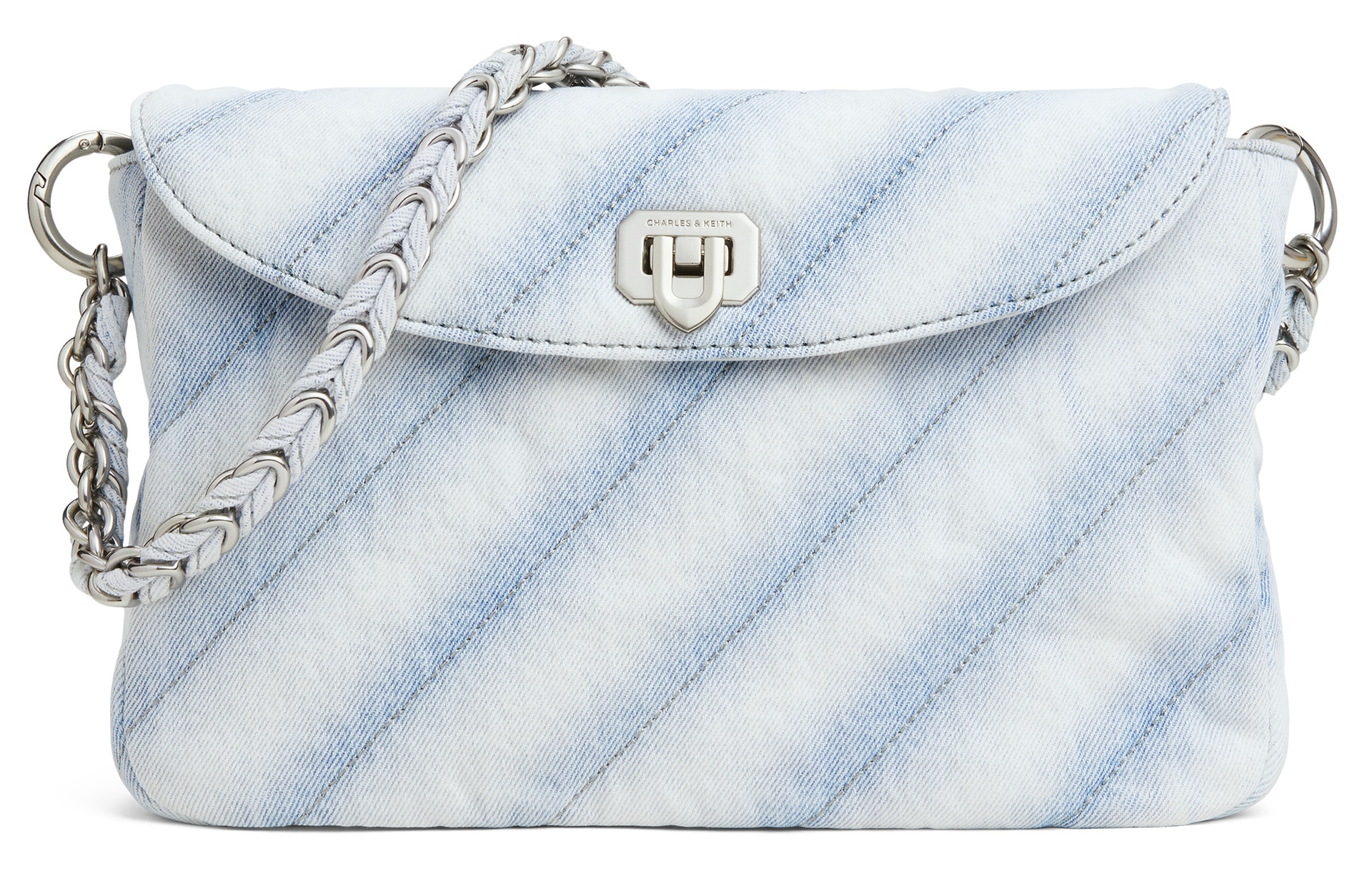 CHARLES&KEITH CHARLESKEITH ck PU Light Washed Denim