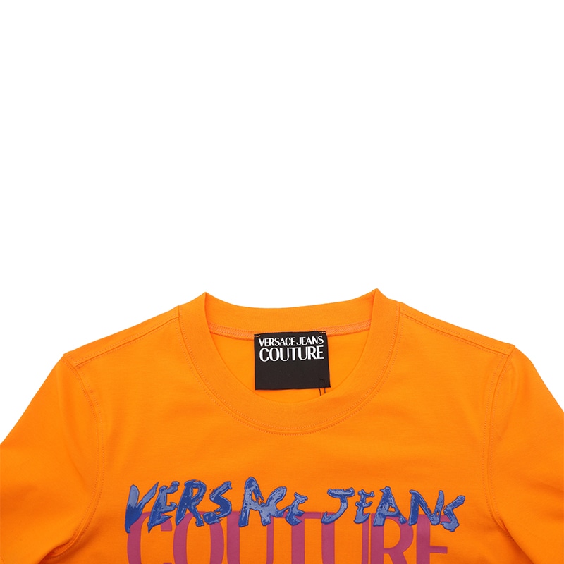 Versace Jeans Couture SS25 Logo T-Shirt Orange — фото 3