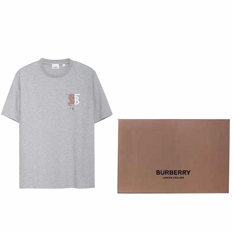 Burberry Equestrian Knight Logo Cotton T-Shirt Grey — фото 3