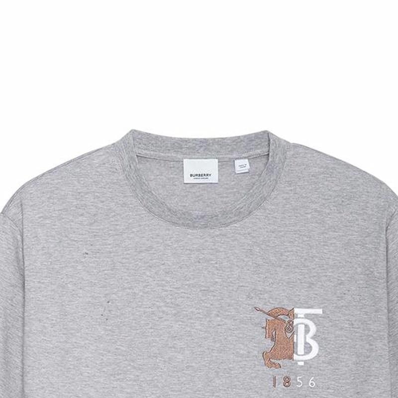 Burberry Equestrian Knight Logo Cotton T-Shirt Grey — фото 7