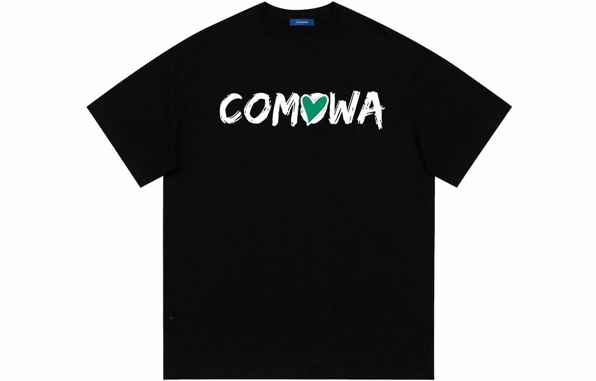 Comowa Loose Letter Print T-Shirt — фото 1