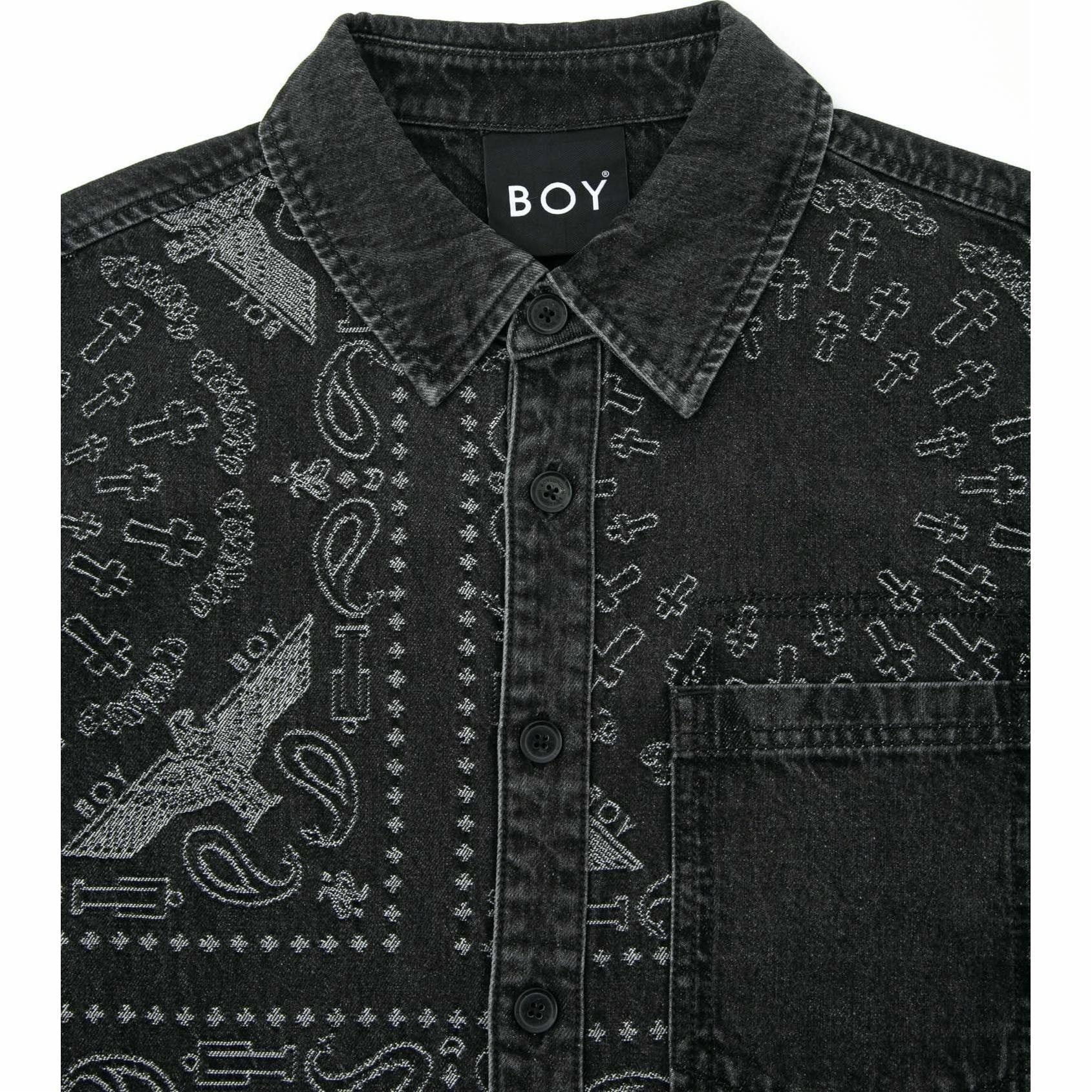 Boy London Denim Short Sleeve Shirt Black — фото 4