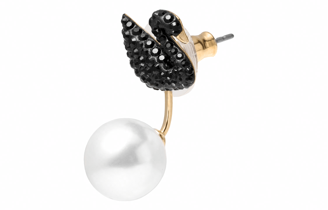 Swarovski Black Swan Earrings — фото 1