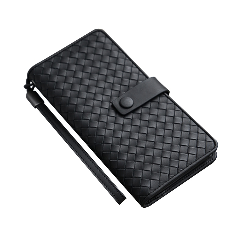 DOSRFINI杜莎菲尼 DOSRFINI Woven Leather Long Wallet Black