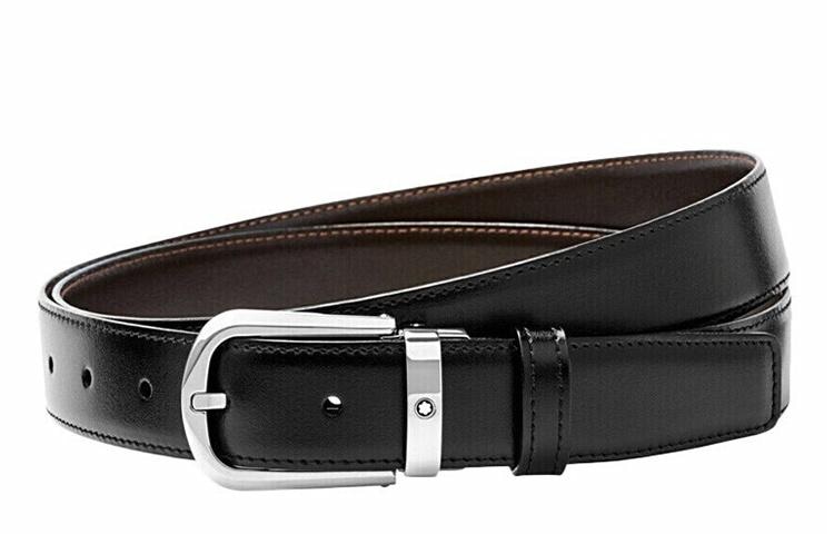 MONTBLANC/万宝龙 Montblanc Curved Horseshoe Steel Pin Buckle Belt