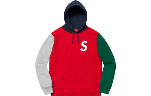 Худи Supreme SS19 S Logo Colorblocked Hooded Sweatshirt Red