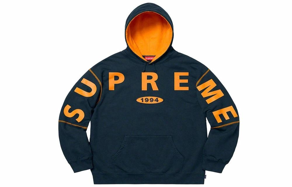 Худи Supreme FW19 Spread Logo Hooded Sweatshirt Navy