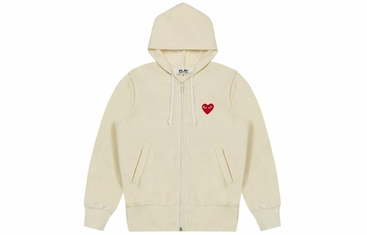 CDG Play Hoodie Ivory