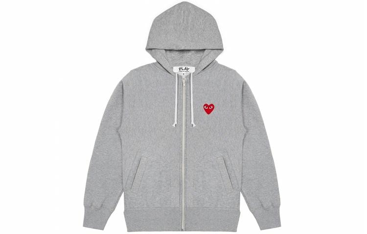 CDG Play Hoodie Grey