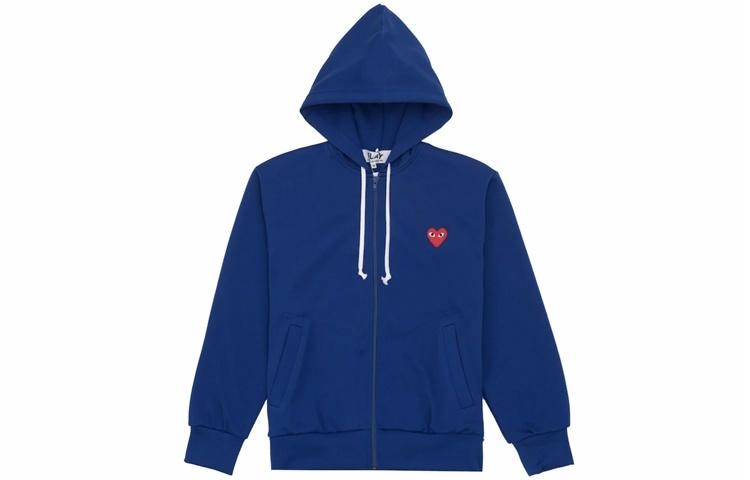 CDG Play Hoodie Blue