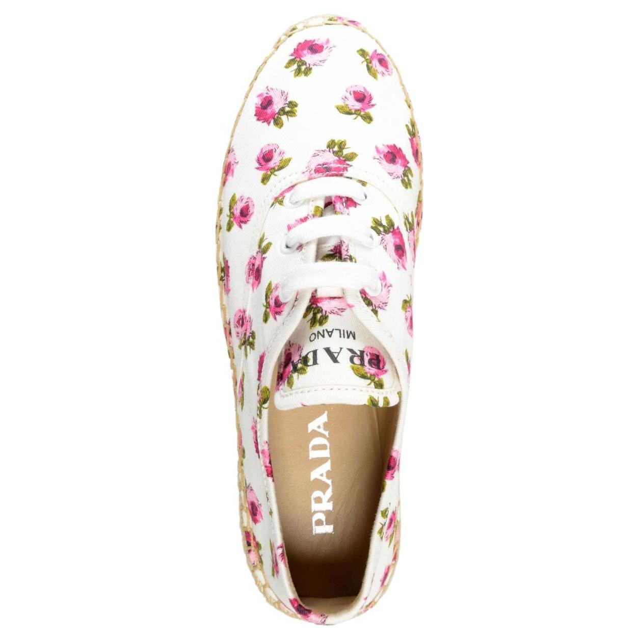 Prada Lace-Up Round Toe Fisherman Shoes White Red — фото 9