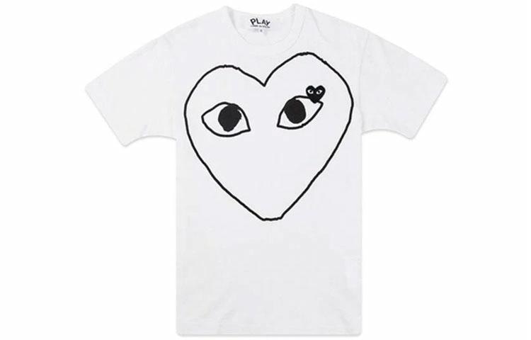 CDG Play Heart Print T-Shirt White