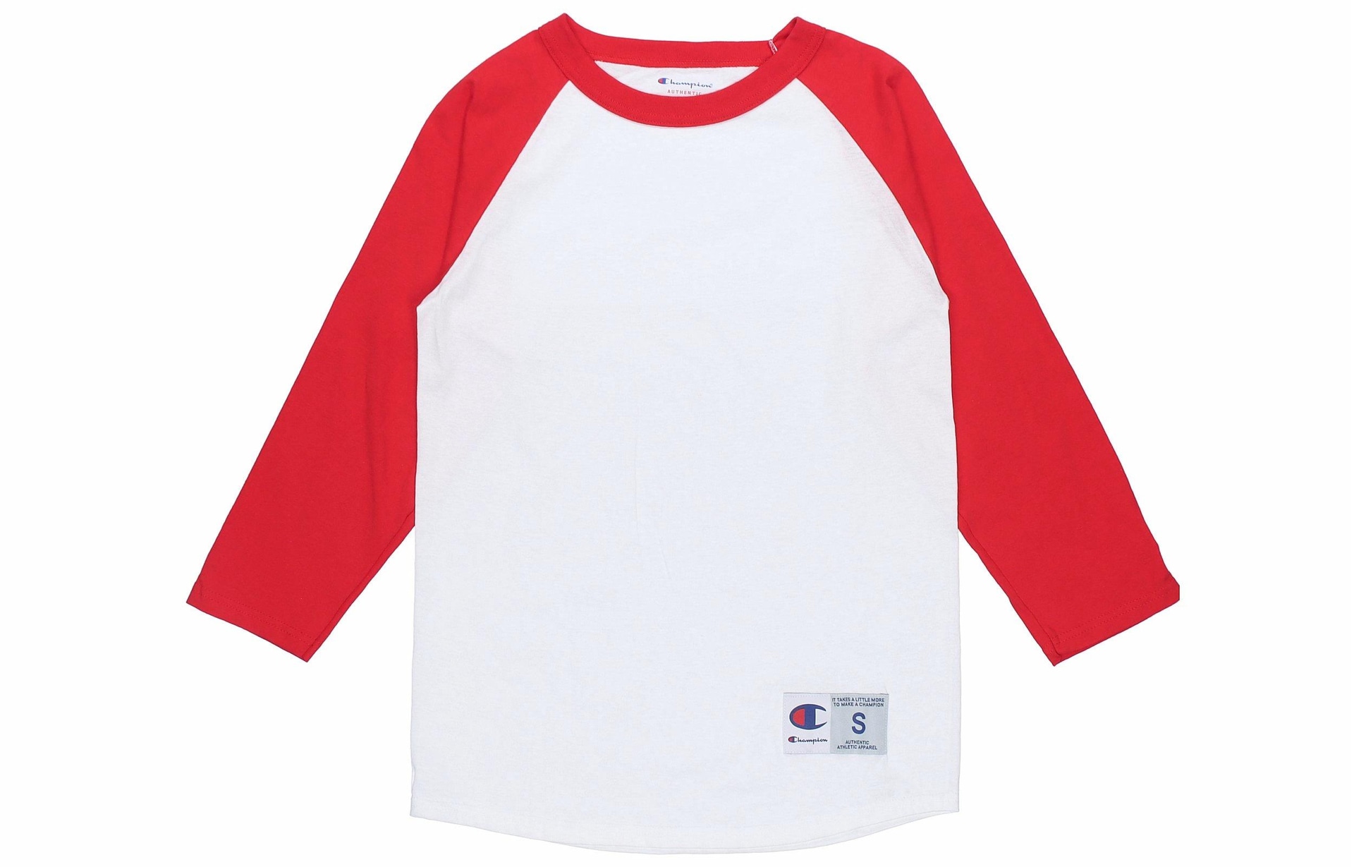 Champion White Red 3/4 Sleeve Tee