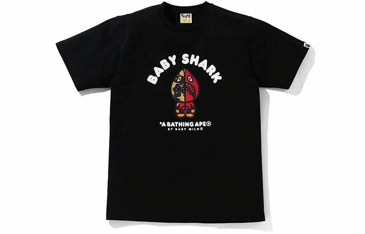 A BATHING APE BAPE College Shark Print T-Shirt