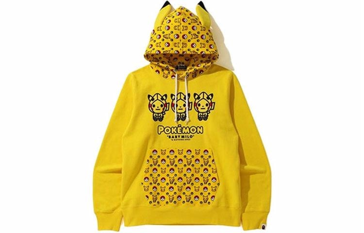 A BATHING APE x POKEMON Cartoon Hoodie Yellow